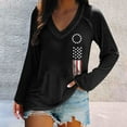 thumbnail image 1 of AKEGAMN Black Long Sleeve Letter Printed Casual T Shirt, S-XXL, 1 of 5