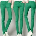 thumbnail image 1 of AKEGAMN Classic Solid Color Ankle Casual Regular Fitting Jeans, Green XL, Size S-XXL, 1 of 8