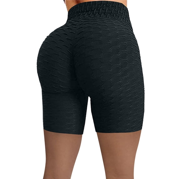 AKEGAMN Fitness High Waist Biker Yoga Shorts, Black L, Size S-2XL