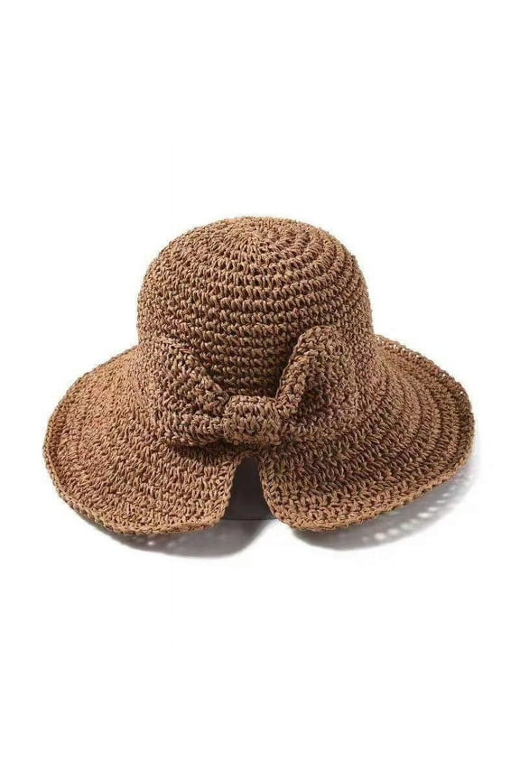 Hats Summer Women Beach Ladies Foldable Sun Fashion Hat Brimmed Baseball Caps, Brown One Size