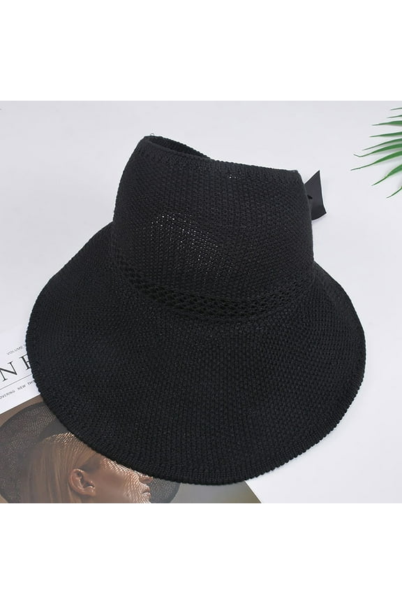 Ladies Cycling Floppy Beach Baseball Cap, Black One Size