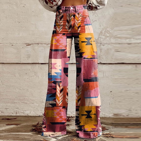 AKEGAMN Loose Fashion Printed Casual Pants, Yellow S-5XL