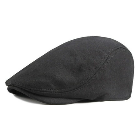 AKEGAMN Men's Cotton Newsboy Cap SoftCabbie Hat, Black One Size