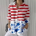 thumbnail image 1 of AKEGAMN Red Vintage Boho Floral Print 3/4 Sleeve Button Up Blouse, S-3XL, 1 of 5