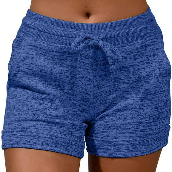 AKEGAMN Soft Comfy Activewear Lounge Shorts with Pockets and Drawstring, Blue S, Size S-XXL