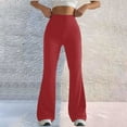 thumbnail image 1 of AKEGAMN Stretch High Waist Leggings Regular Solid Flared Pants Active Workout Yoga Pants Trousers, Red XXL, Size S-XXL, 1 of 5