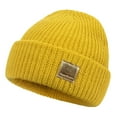 thumbnail image 1 of AKEGAMN Warm Soft Baby Knit Beanie Hat for Boys and Girls, Yellow One Size, 1 of 5