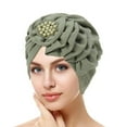thumbnail image 1 of AKEGAMN Women Eid Al Fitr Flower Solid Color Headscarf, Green One Size, 1 of 3