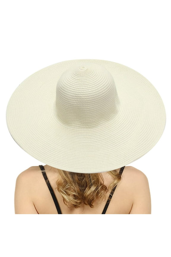 Women Wide Bongrace Foldable Sun Cap Beach Hat, Gold One Size