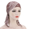 thumbnail image 1 of AKEGAMN Women's Casual Floral Turban Hat Printed Muslim Headwear Baseball Cap, Brown One Size, 1 of 3