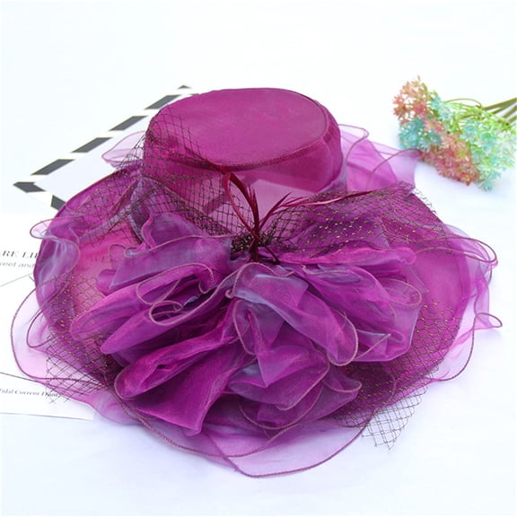 AKEGAMN Women's Church Fascinator Cap Tea Party Wedding Hat, Pink One Size