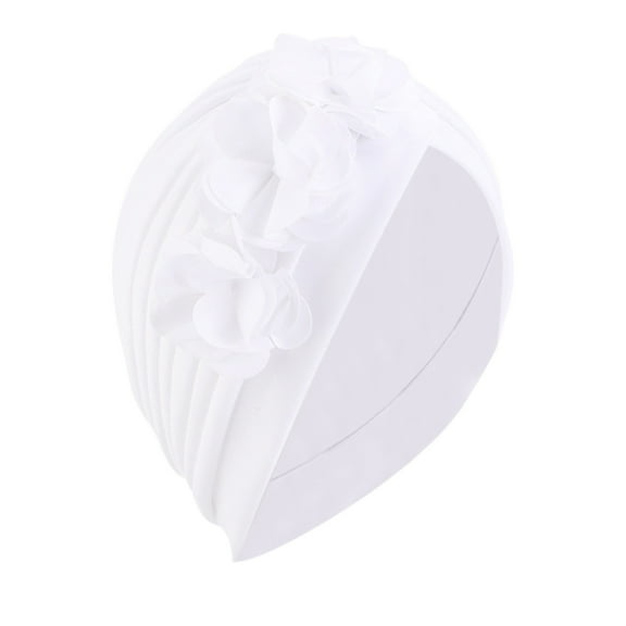 AKEGAMN Women's Soft Turban Head Wrap for Hair Loss Chemotherapy, White One Size