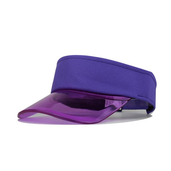 AKEGAMN Women's Transparent Fashion Solid Visor Cap, Purple One Size