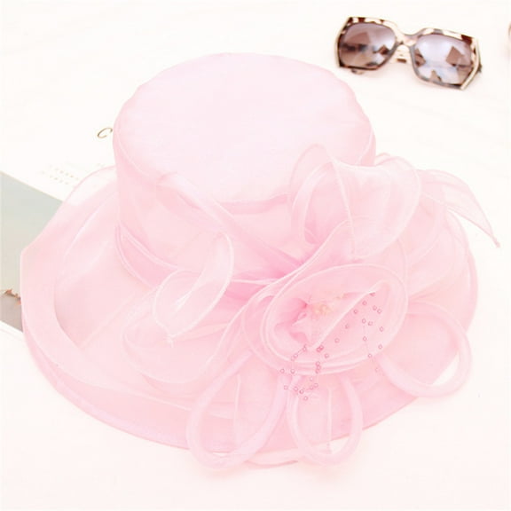 AKEGAMN Women's Wedding Bridal Tea Party Fascinator Hat, Pink One Size