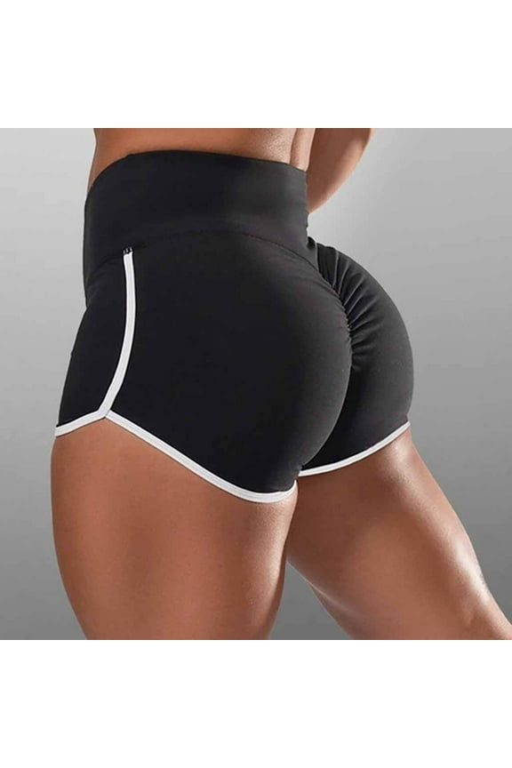 Yoga Compression Workout Slip Shorts, Black L, Size S-3XL