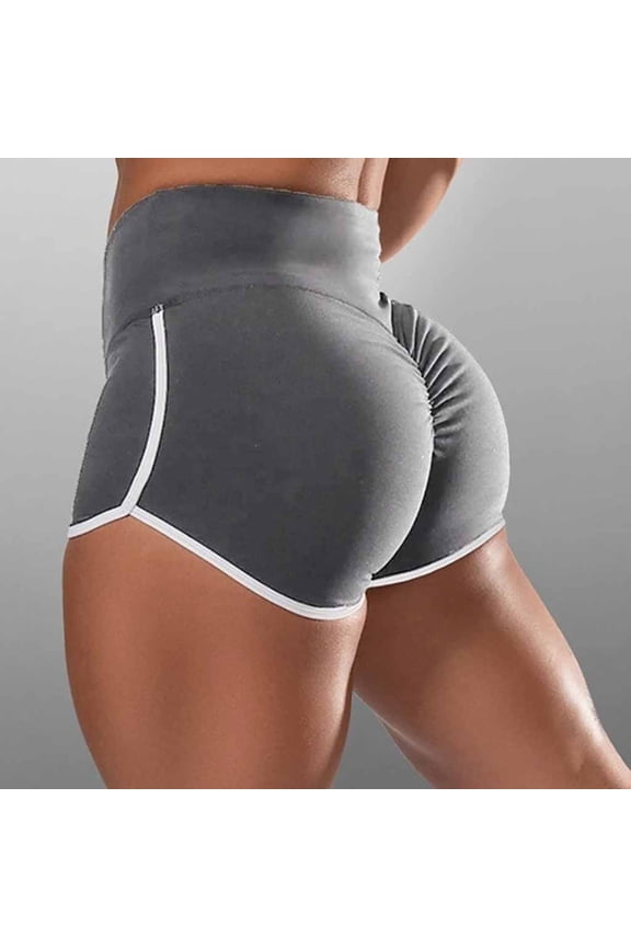 Yoga Compression Workout Slip Shorts, Gray S, Size S-3XL