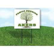 AKERS FAMILY REUNION GR TREE 18 in x 24 in Yard Sign Road Sign with Stand, Double Sided