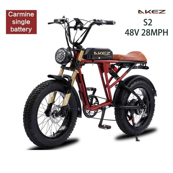 AKEZ S2 E-Bike for Adults, 750W 48V13AH Long Range Electric Dirt Bike, Dual Brakes, LCD Display, 20"x4.0" Fat Tire Mountain Bike UL2849