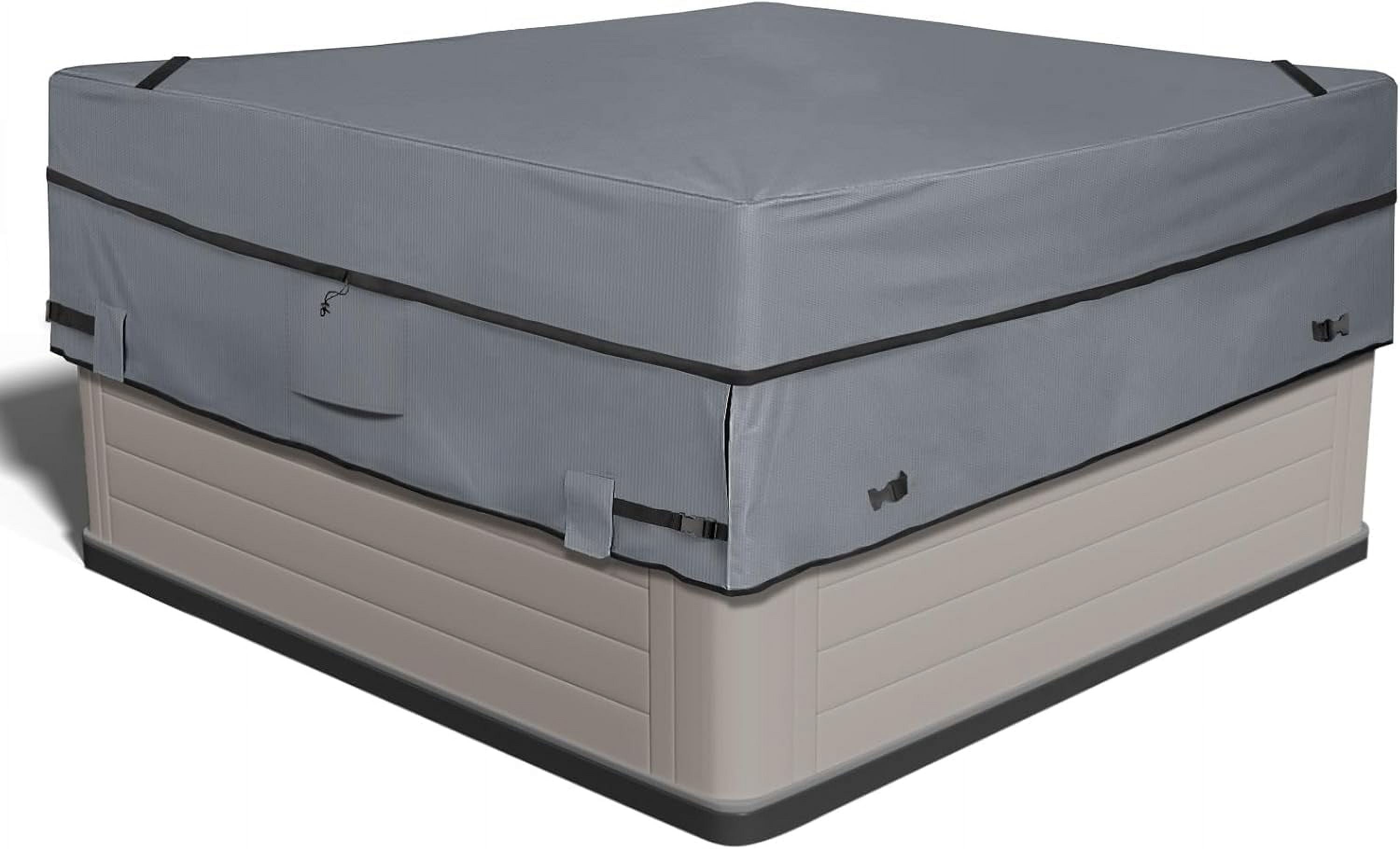 85 x 85 Inch AKEfit Square Hot Tub Cover – Waterproof, Weatherproof, 600D Heavy-Duty with UV Protection