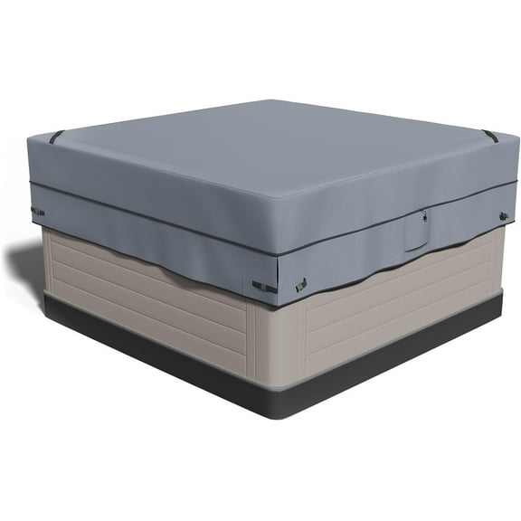 AKEfit Waterproof Hot Tub Cover,Heavy Duty 600D Waterproof Oxford Material SPA Cover for 85''x 85''Hot Tub, UV Protection & Windproof, Waterproof Hot Tub Cover Protector