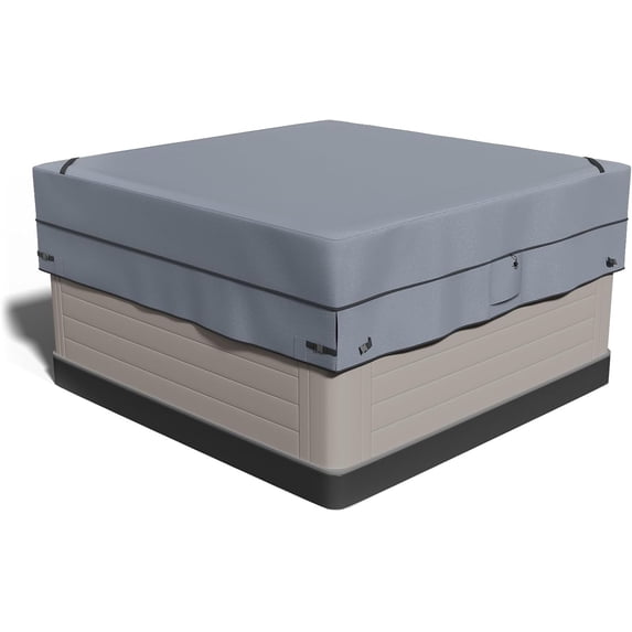 AKEfit Waterproof Hot Tub Cover,Heavy Duty 600D Waterproof Oxford Material SPA Cover for 85''x 85''Hot Tub, UV Protection & Windproof, Waterproof Hot Tub Cover Protector