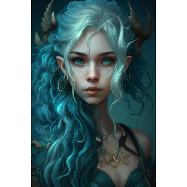 AKFOMEE BlueHaired Girl Jigsaw Puzzle 500 Piece Wooden Puzzle Picture