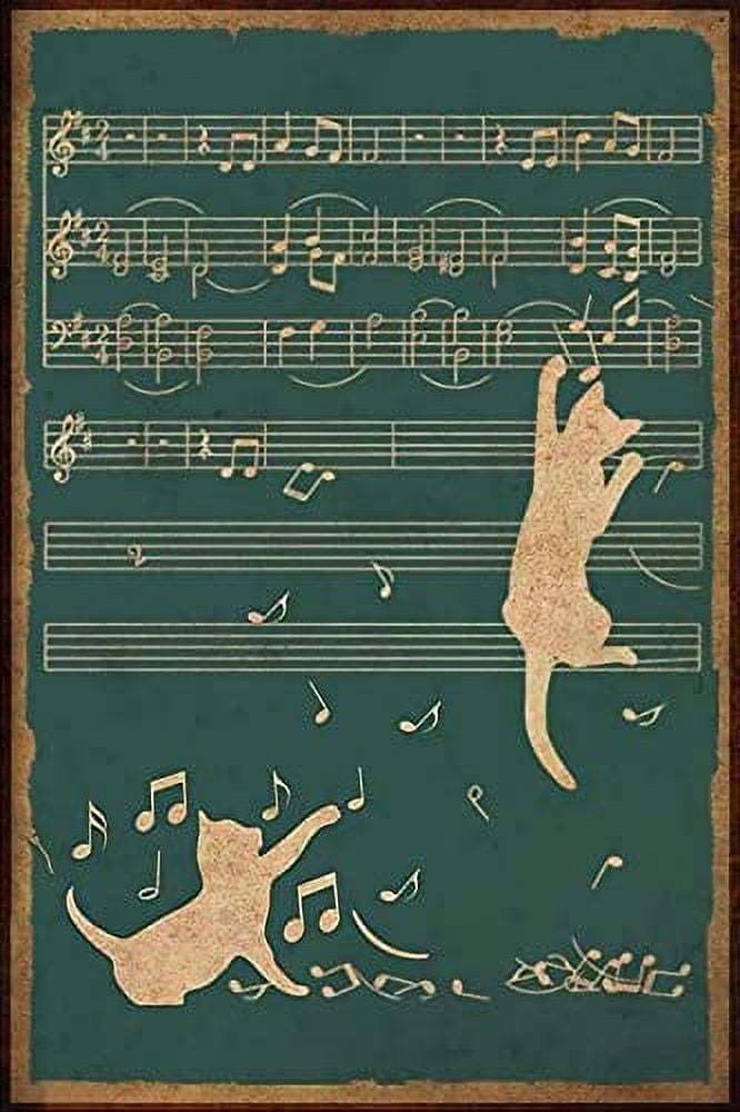 AKFOMEE Guitar Cat Chords Climbing Falling Notes 300 Pieces Wooden