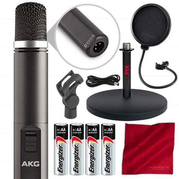 AKG AKG-3354X00010-B-KIT2633-NFBA Pro Audio C1000s Small Diaphragm Condenser Microphone with Mic Stand