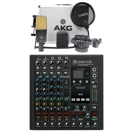 AKG C414 XLII Multi-Pattern Studio Condenser Microphone Recording Mic + Mixer