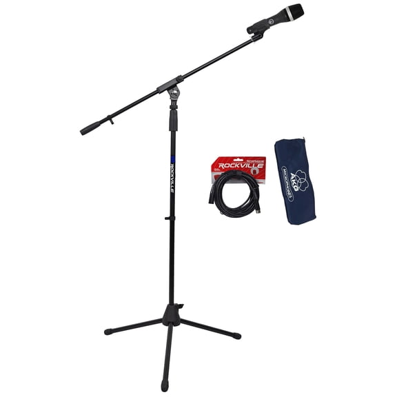 AKG D5 Handheld Dynamic Supercardioid Microphone+Mic Stand w/Boom+XLR Cable