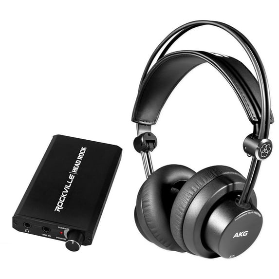 AKG K175 Recording Monitoring Studio Headphones+Rechargeable Headphone Amp
