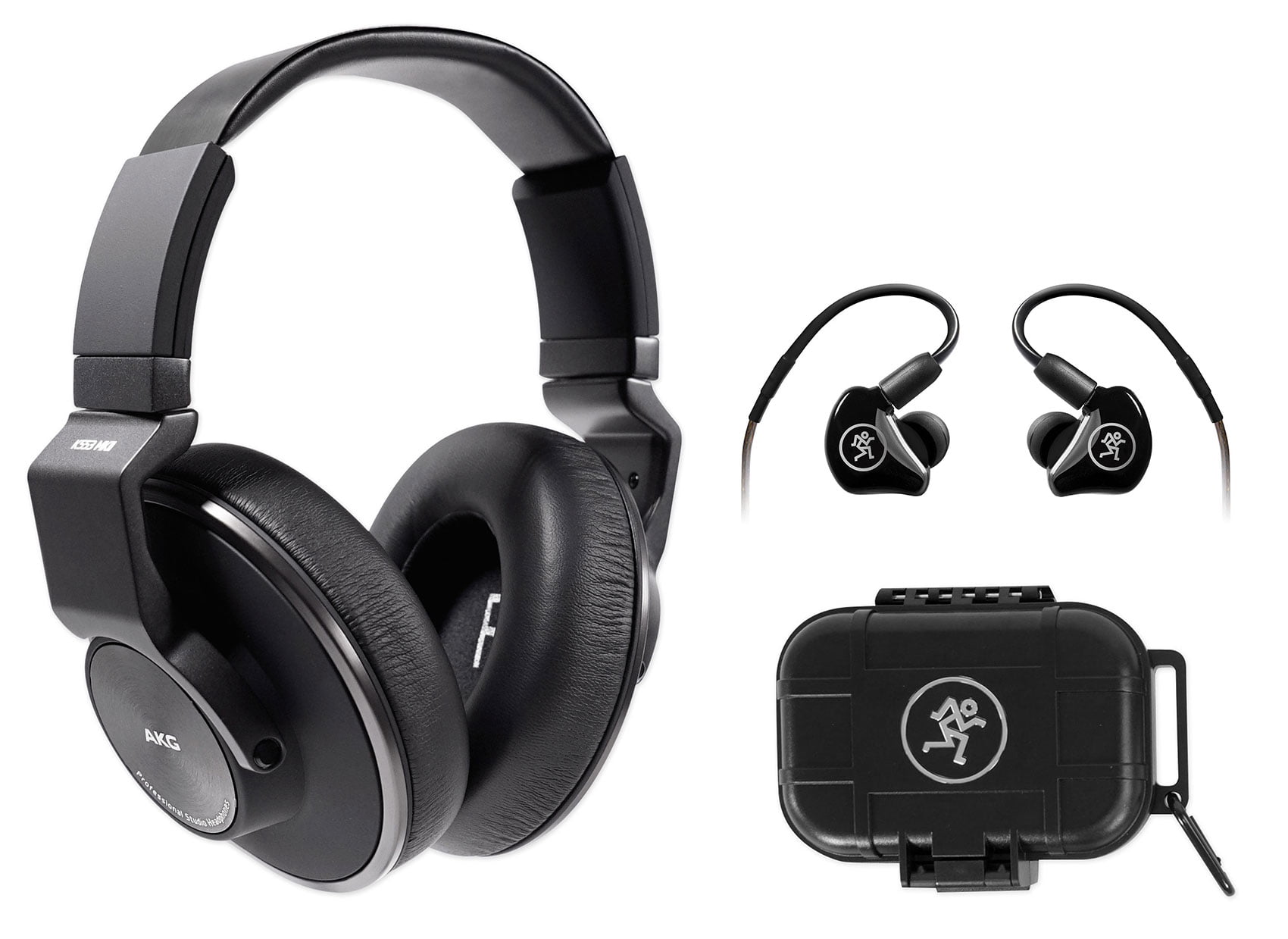 AKG K553 MK2 MKII Studio Monitoring Monitor Headphones Bundle with Mackie Bluetooth Monitors