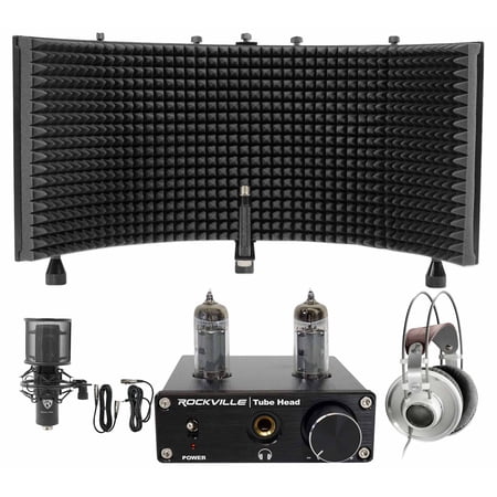 AKG K701 Open-Back Studio Recording Headphones+Tube Headphone Amp+Mic+Shield