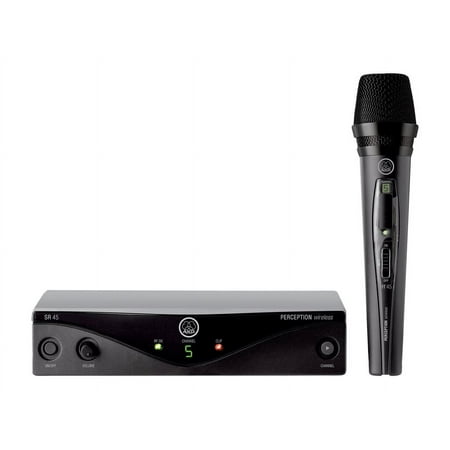 AKG Pro Audio Perception Wireless Microphone System with SR45 Stationary Receiver and PT45 Pocket Transmitter- Vocal Set (3251H00010)