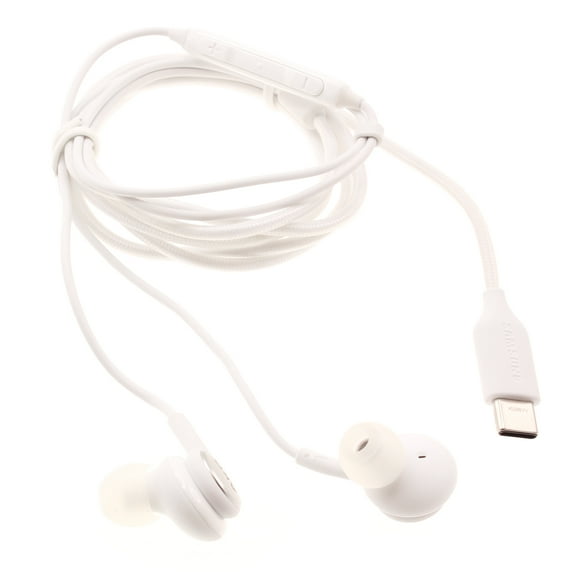 AKG TYPE-C Earphones Original for Samsung Galaxy S20/FE/FE/Plus/Ultra/S21/FE/FE/Plus/Ultra/S22/Plus/Ultra - Headphones USB-C Earbuds w Mic Headset White Handsfree