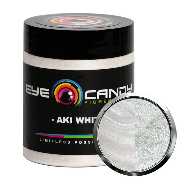 AKI White Mica Powder Pigment (25g) for DIY Crafts: Woodworking, Resin, Soap, Paint, and More