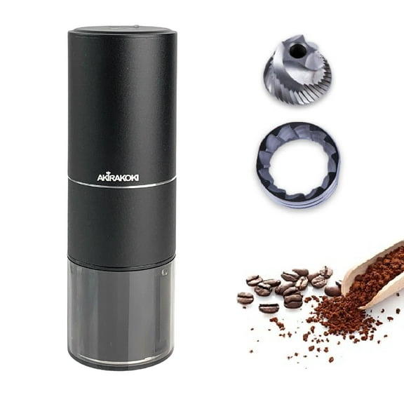 AKIRAKOKI Electric USB rechargeable Coffee Grinder - Black