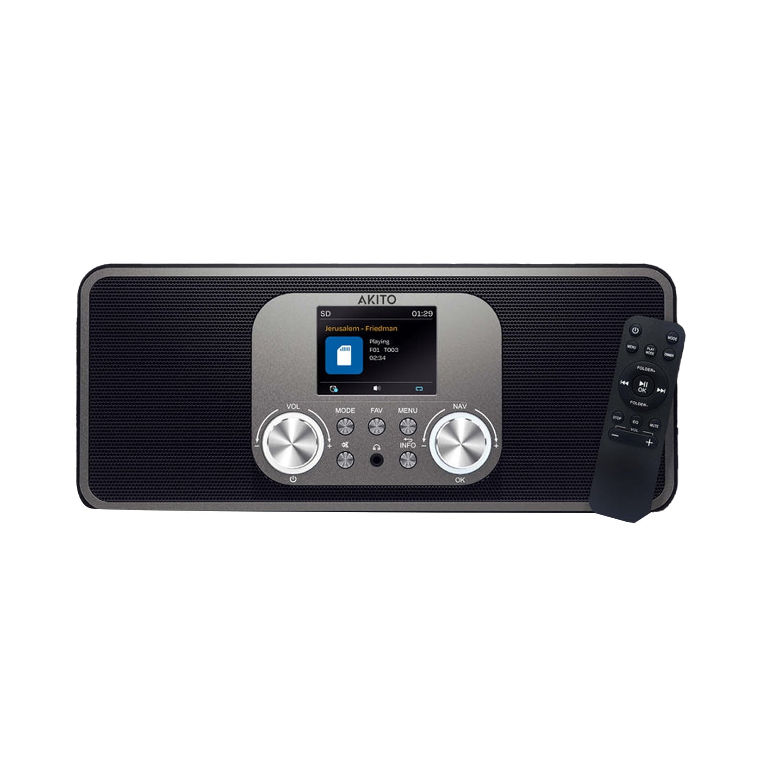 AKITO UpBeat Model Up10 Bluetooth Speaker with 2.8-Inch Color Display and USB/SD Playback