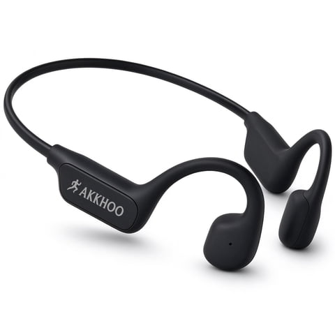 AKKHOO Bone Conduction Headphones,Bluetooth 5.4 Open Ear Design,12H Playtime,Secure & Comfort Fit,IPX6 Waterproof Sports Headphones for Running, Cycling, Walking