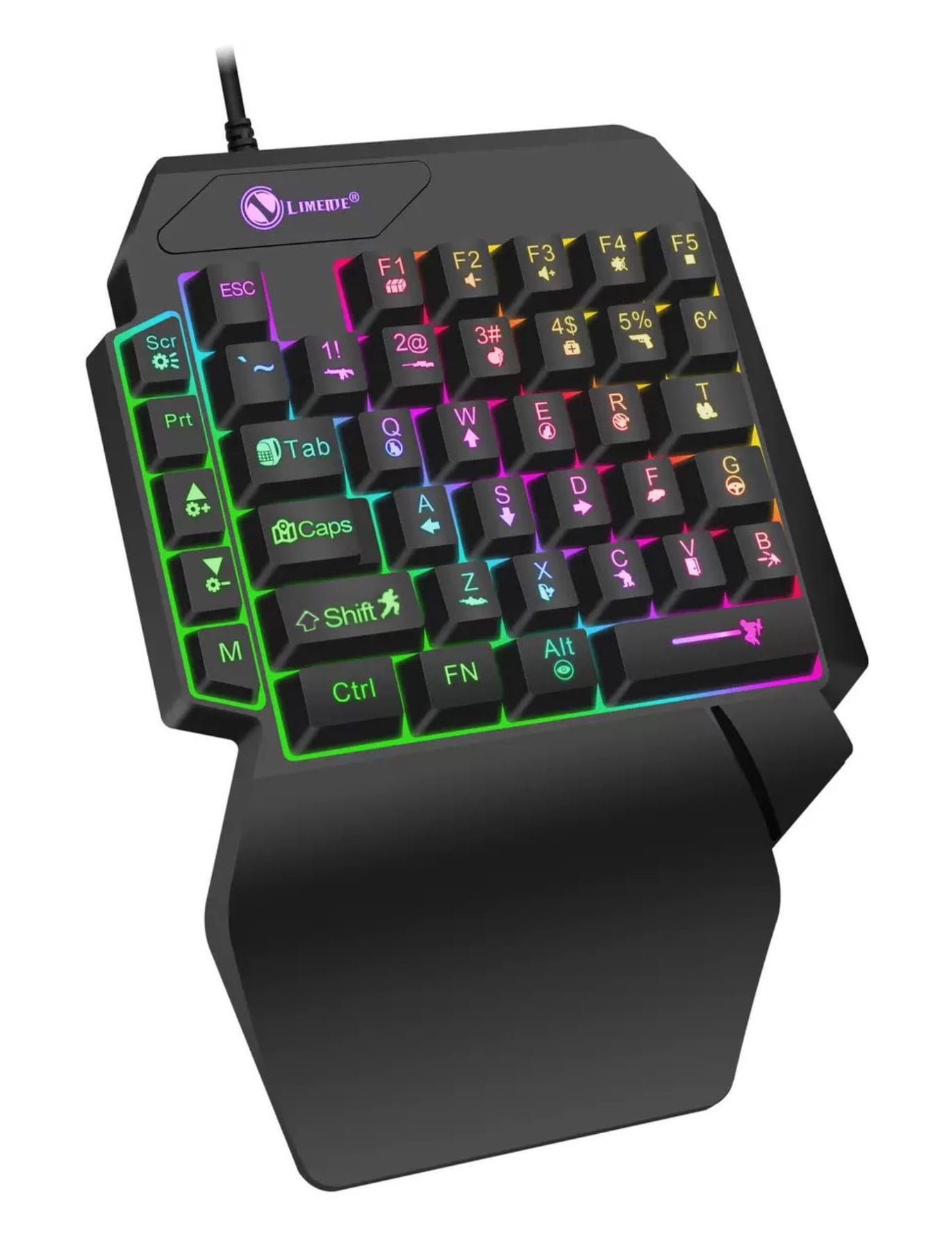 Compatible Keyboards AKKHOO Single-Handed Glowing Game Wired Keyboards, Compatible with ...