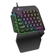 AKKHOO Single-Handed RGB Gaming Backlit Wired Keyboards for PC/Mac Gamers, Compatible with Computers, Laptops