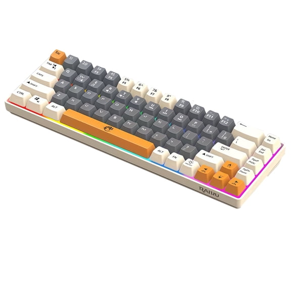 AKKHOO 68-Key Mini Mechanical Usb Wired Gaming Keyboard, RGB Backlit Multi-Color, for Windows PC/Desktop/Laptops