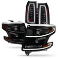 thumbnail image 1 of AKKON - For [Black Smoked] 2015-2020 Chevy Suburban Tahoe Halogen Type Models LED DRL Projector Headlights + FULL LED Tail light, 1 of 7