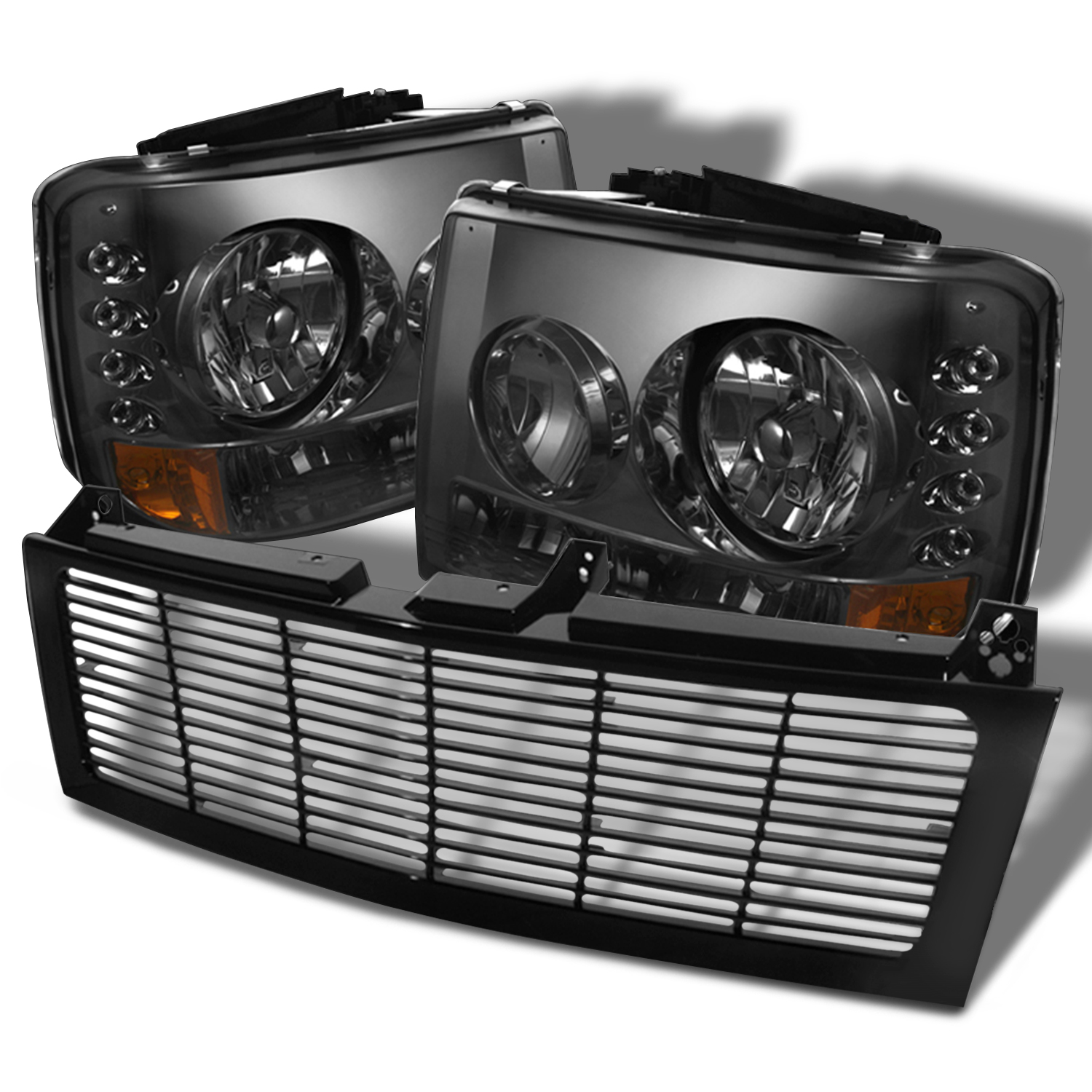 AKKON Fit 19992002 Silverado 20002006 Suburban Tahoe LED Smoked