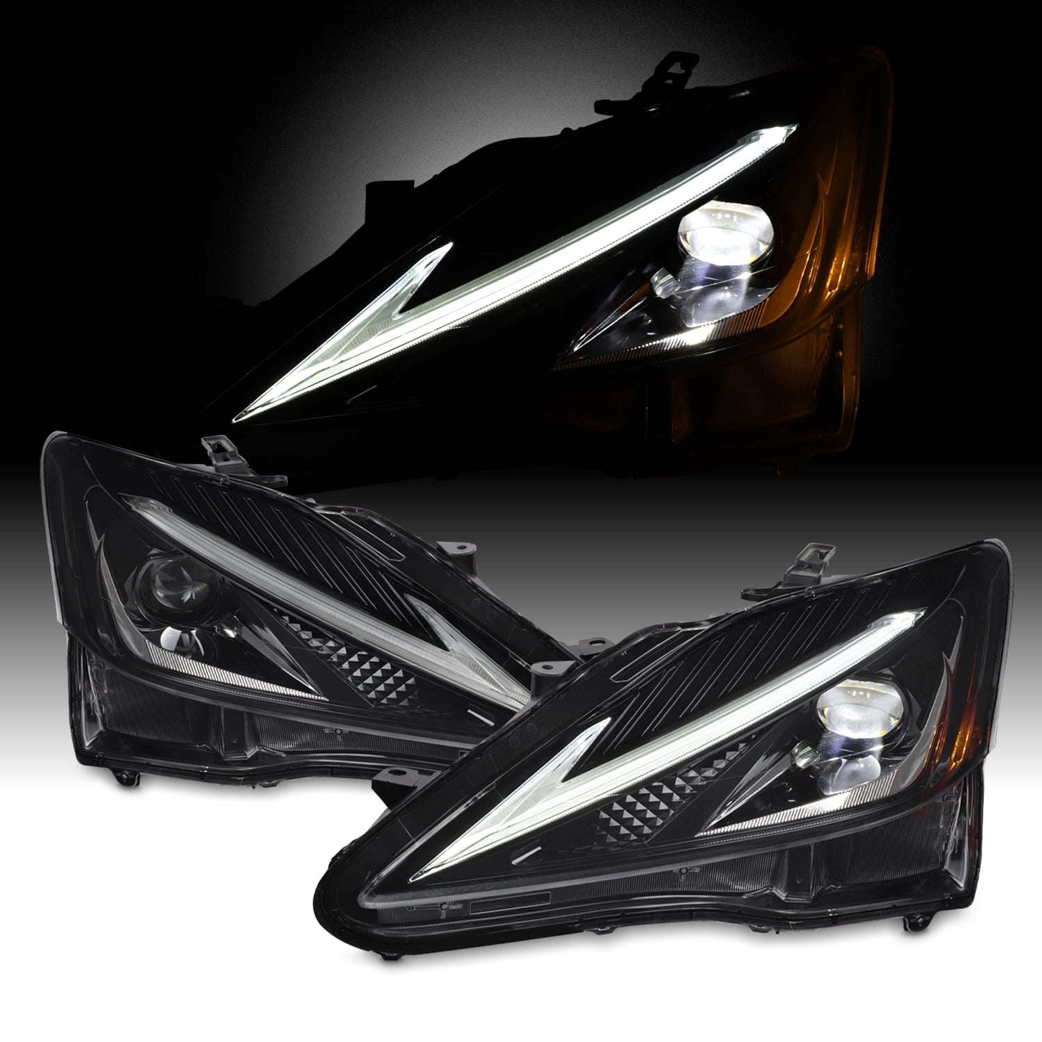 AKKON Fit 20062013 Lexus IS250 IS350 [Halogen Type] Projector Black