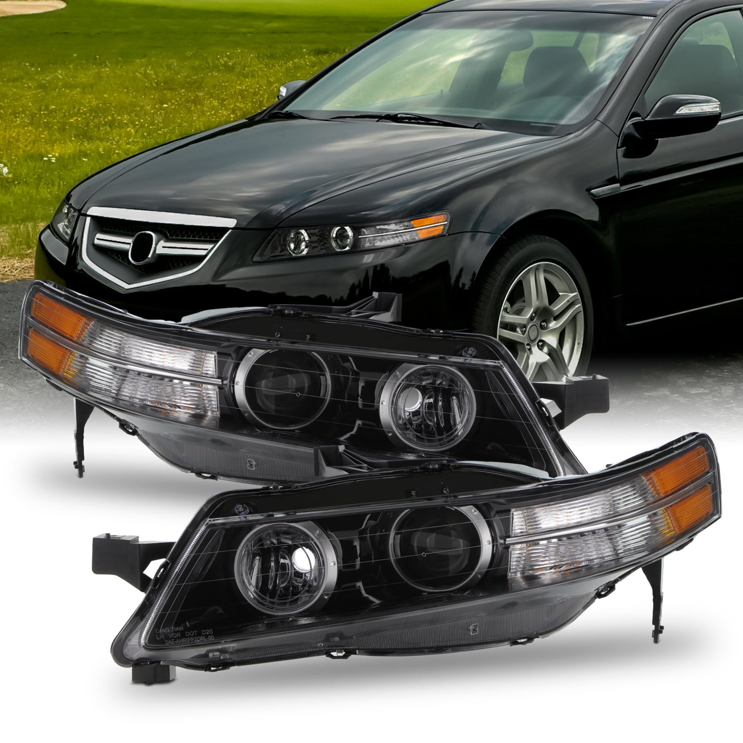 AKKON - Fit 2007-2008 Acura TL [HID|Xenon] Projector Headlights OE ...