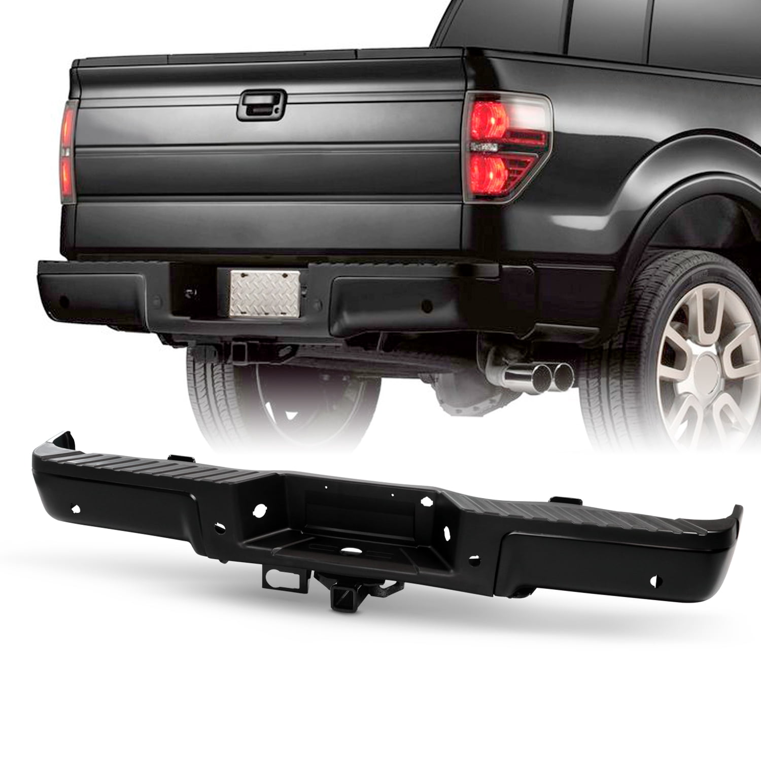 AKKON - Fit 2009-2014 Ford F-150 Standard/ Styleside Bed Black Rear ...