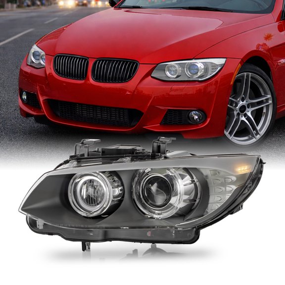 AKKON - Fit 2011 2012 2013 BMW 3-Series 328i|335i E92 E93 2-Door HID w/AFS Silver Projector Headlight Headlamp OE Style Driver Left Side