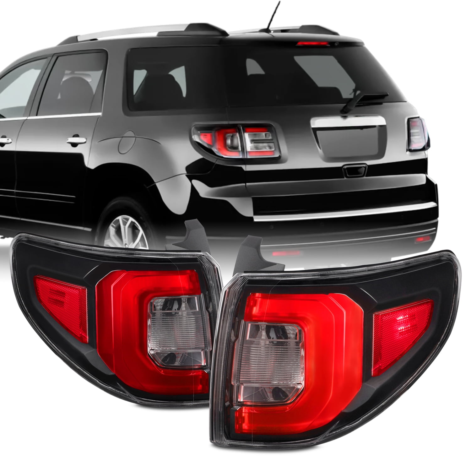 Gefitway Tail Lights Compatible With 2017 2018 2019 GMC Acadia Chrome Housing W/O - Foto 3