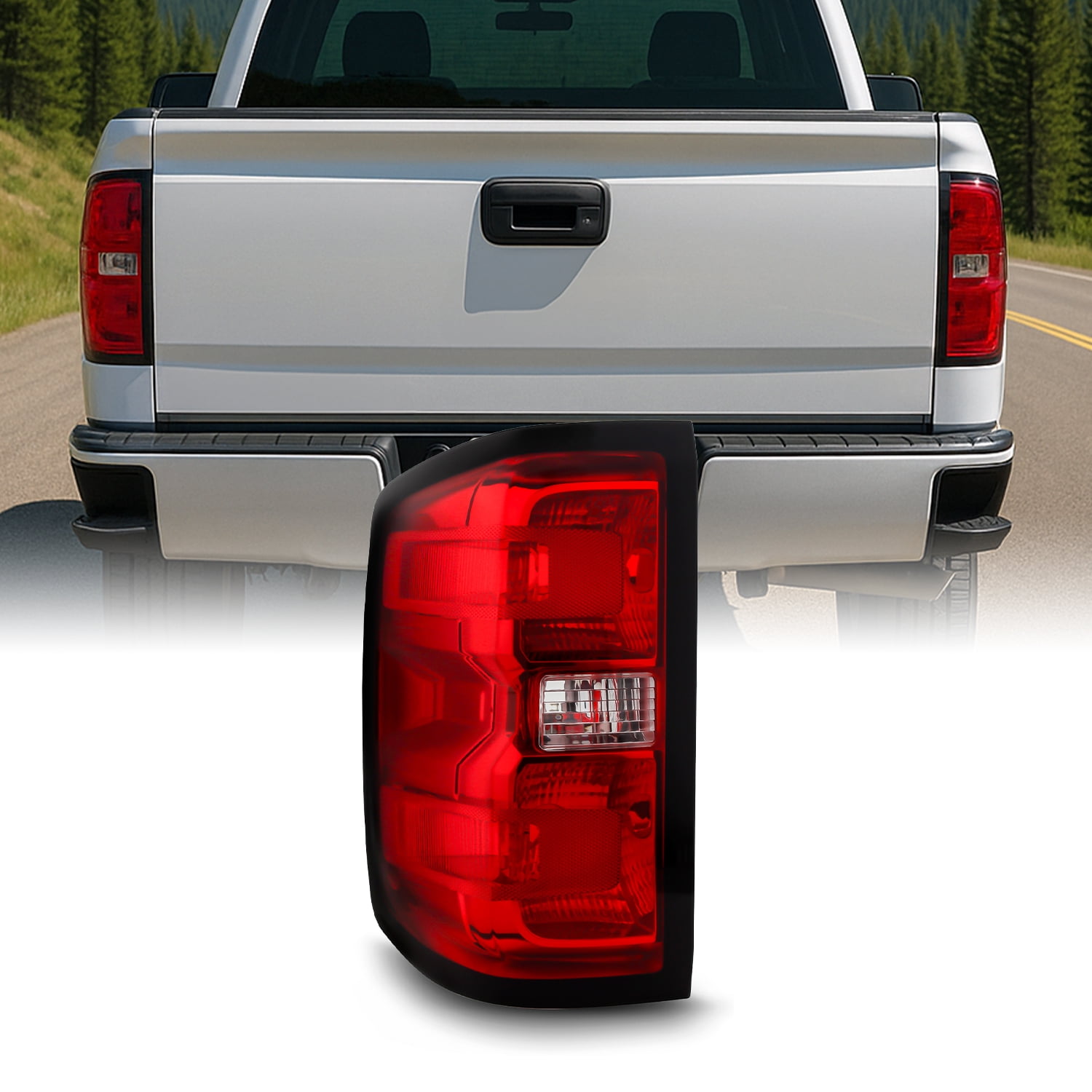 AKKON - Fit 2014-2018 Chevy Silverado 1500/ 15-19 Silverado 2500HD/3500HD /GMC SIERRA 3500 HD Tail Lights Driver Side Rear Lamp